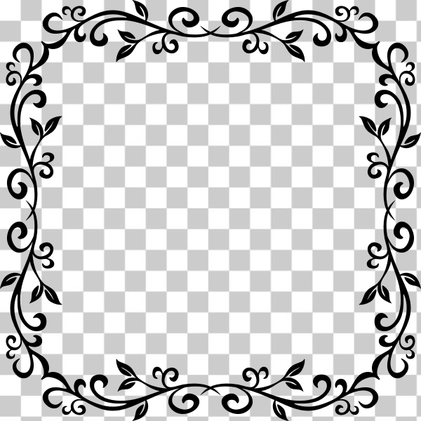 Free SVG Square Frame With Flowers Nohat Cc