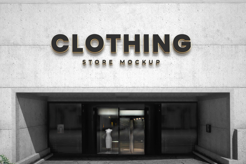 Fashion,Store,Signage,Mockup