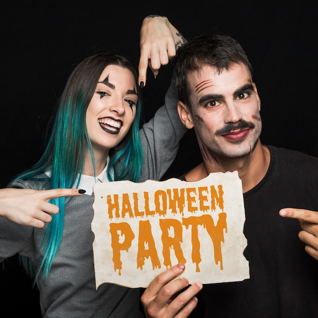 mockup,party,halloween,template,paper,man,character,typography,face,celebration,font,text,holiday,couple,person,makeup,mock up,pumpkin,walking,lettering