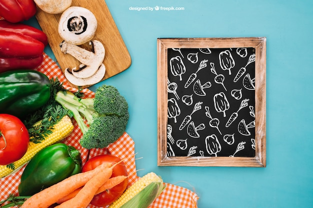 mockup,food,template,vegetables,board,chalkboard,cooking,decoration,mock up,organic,natural,healthy,decorative,healthy food,wooden,diet,nutrition,wooden board,view,up