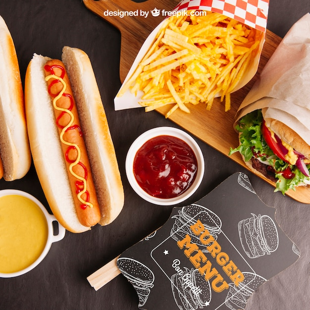 mockup,food,template,restaurant,flag,stars,board,mock up,fast food,chalk,stripes,eat,usa,culture,american flag,america,fast,country,snack,view