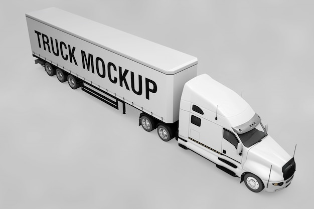 mockup,truck,transport,motor,transportation,shipping,container,vehicle,cargo,american,wheels,heavy,streamlined
