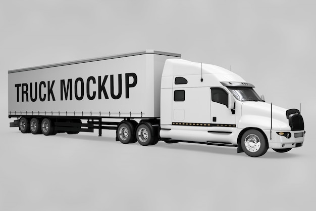 mockup,truck,transport,motor,transportation,shipping,container,vehicle,cargo,american,wheels,heavy,streamlined