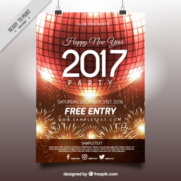 brochure,flyer,poster,winter,happy new year,new year,music,party,2017,template,brochure template,party poster,leaflet,dance,celebration,fireworks,happy,holiday,event,festival