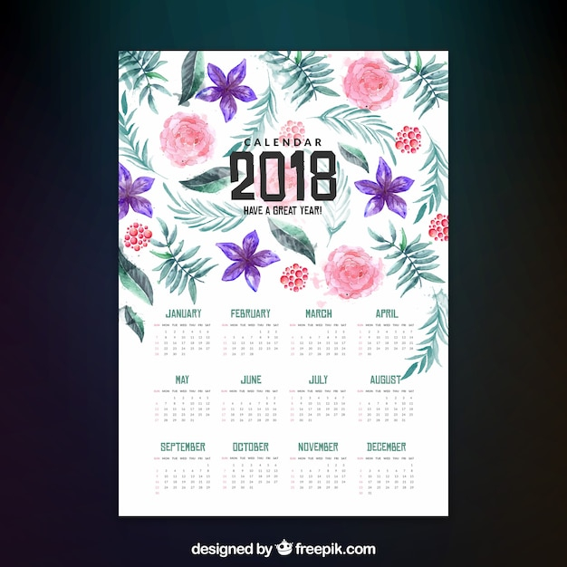 flower,watercolor,calendar,floral,flowers,template,watercolor flowers,color,number,time,decorative,plan,schedule,date,planner,diary,year,day,timetable,month