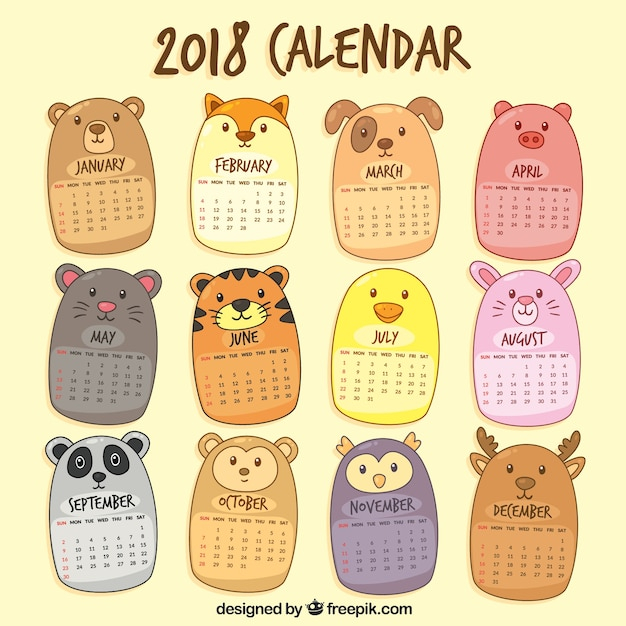calendar,school,template,cute,number,animals,time,plan,print,schedule,date,planner,diary,year,cute animals,day,timetable,2018,month,weekly planner