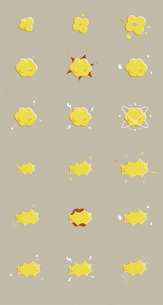  space, graphic, yellow, bubbles, explosion, effect, sand, boom, bomb, action, collection, set, beige, bang, pow, copy, copy space
