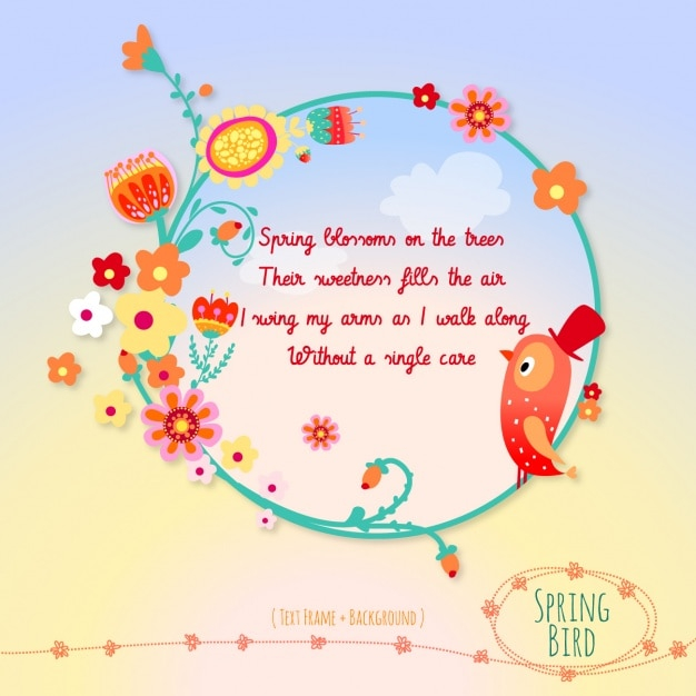 frame,floral,label,card,paper,cartoon,bird,animal,cute,spring,color,happy,floral frame,animals,kid,colorful,child,note,pet,colors