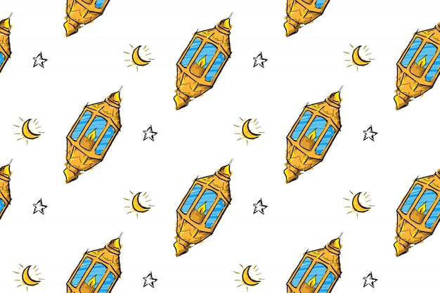Free: Arabic lamps pattern background - nohat.cc