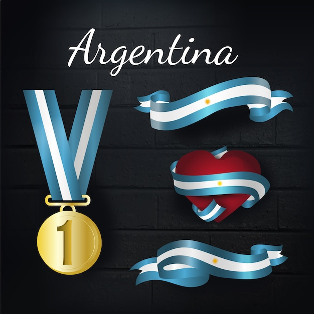  ribbon, gold, flag, ribbons, medal, symbol, culture, traditional, country, pack, gold medal, collection, set, argentina, representative