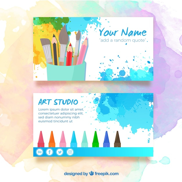 business card,business,card,template,splash,colors,color splash,paint splash,artist,painter