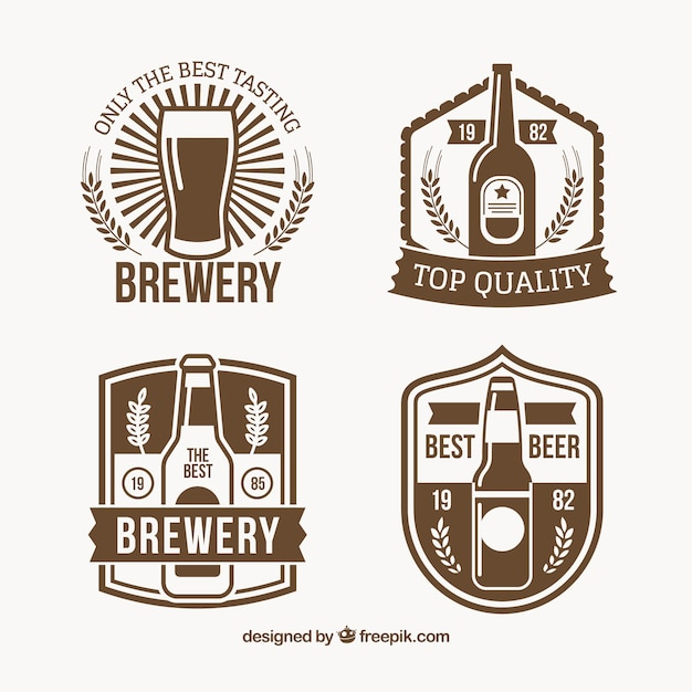 vintage,label,design,beer,retro,labels,bottle,flat,bar,drink,stickers,flat design,vintage label,decorative,mug,vintage retro,beverage,barley,four,brewery