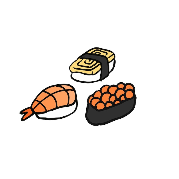  food, menu, icon, fish, japan, art, rice, japanese, drawing, white, sushi, illustration, food menu, painting, food icon, roll, lunch, asian, meal, anime