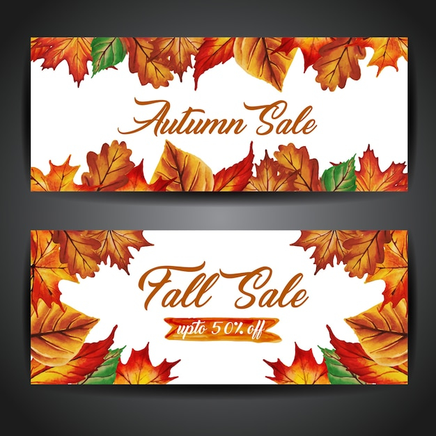 banner,watercolor,sale,floral,tree,water,hand,template,leaf,green,nature,shopping,banners,hand drawn,forest,autumn,color,leaves,orange,shop