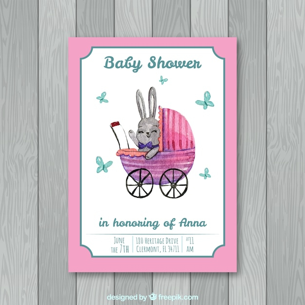 invitation,baby,card,hand,template,baby shower,invitation card,celebration,child,new,rabbit,painting,print,announcement,shower,baby card,birth,new born,born,painted