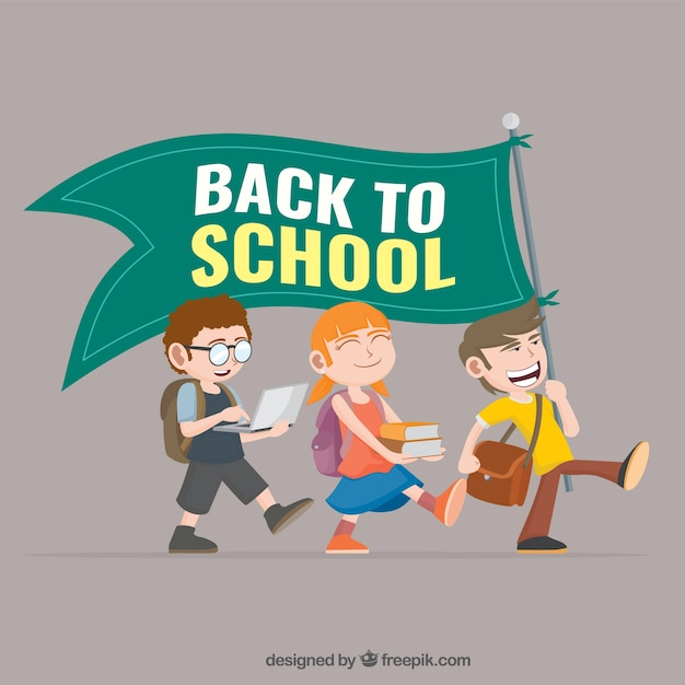  school, kids, children, education, flag, back to school, illustration, school children, back, educational