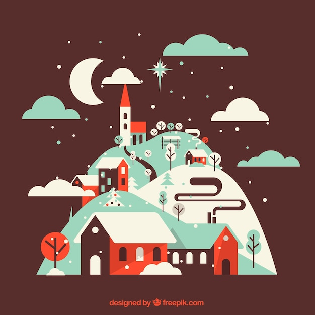 background,vintage,winter,snow,design,nature,landscape,cute,backdrop,flat,winter background,night,flat design,nature background,december,village,mountains,town,snow background,cold