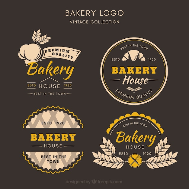 Bakery logos collection in vintage style - Nohat - Free for designer
