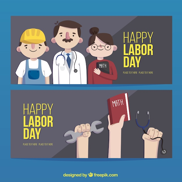 banner,doctor,banners,teacher,celebration,work,social,job,usa,america,labor day,wrench,workers,labor,international,day,american,movement,monday,set