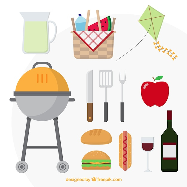 food,water,summer,dog,wine,apple,bread,bottle,cook,burger,cooking,drink,fast food,cup,elements,bbq,barbecue,basket,picnic,grill