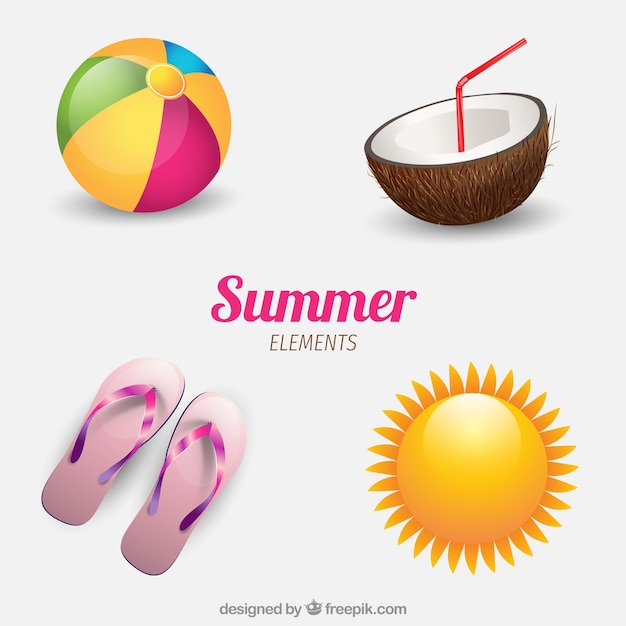 summer,beach,sea,sun,holiday,elements,ball,coconut,vacation,sunshine,style,season,pack,collection,set,realistic,flip flops,flip,summertime,seasonal