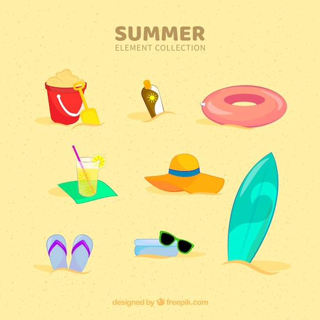 summer,beach,sea,sun,holiday,clothes,flat,cube,elements,vacation,sand,sunshine,style,season,pack,surfboard,collection,set,float,summertime