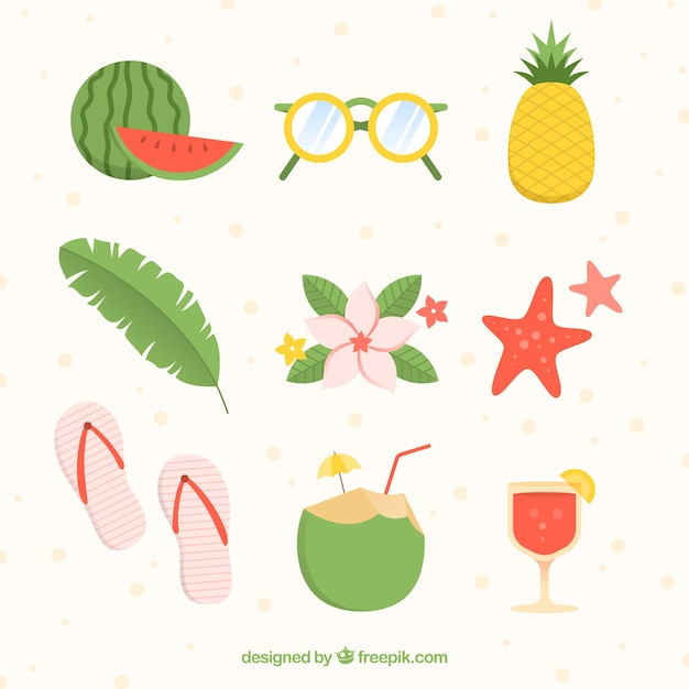 flowers,summer,beach,sea,sun,fruits,holiday,clothes,flat,elements,drinks,vacation,sunshine,style,season,pack,collection,set,flip flops,flip