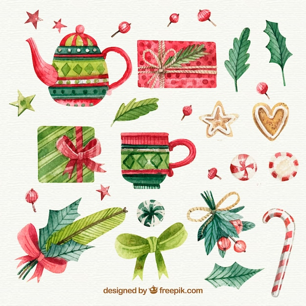watercolor,christmas,christmas card,merry christmas,xmas,celebration,happy,bow,candy,holiday,festival,happy holidays,decoration,christmas decoration,cup,christmas elements,elements,december,decorative,culture