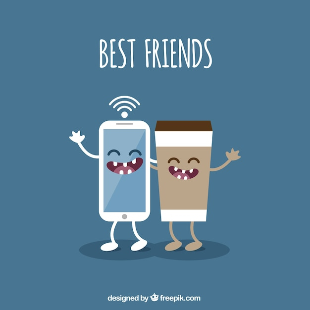 coffee,phone,mobile,internet,smartphone,friends,wifi,illustration,mobile phone,friendship,best,best friends