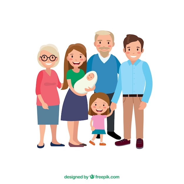  people, baby, love, design, family, happy, mother, time, meeting, flat, boy, smiley, flat design, father, characters, grandmother, parents, grandfather, grandparents, relationship