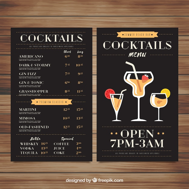 menu,summer,template,fruit,black,tropical,bar,juice,cocktail,drinks,print,cocktails,fruit juice,delicious,ready,exotic,summertime,cooling,refreshing,ready to print