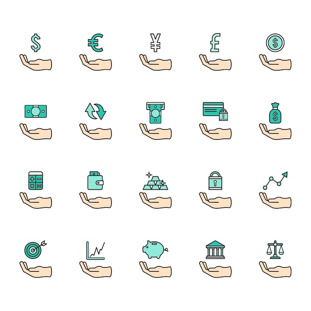  business, icon, money, hands, icons, graphic, market, bank, symbol, business icons, economy, investment, financial, stock, money icon, hand icon, currency, trade, banking, icon set