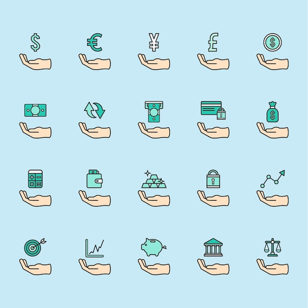  business, icon, money, hands, icons, graphic, market, bank, symbol, business icons, economy, investment, financial, stock, money icon, hand icon, currency, trade, banking, icon set
