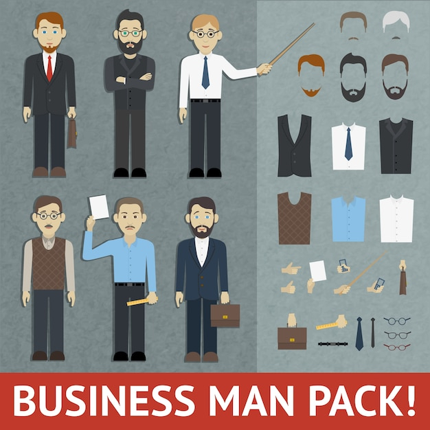 business,man,clothes,elegant,businessman,business people,pack,set,peoples,beards