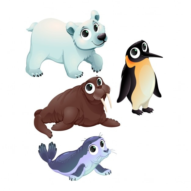 Free: Cartoon polar animals 
