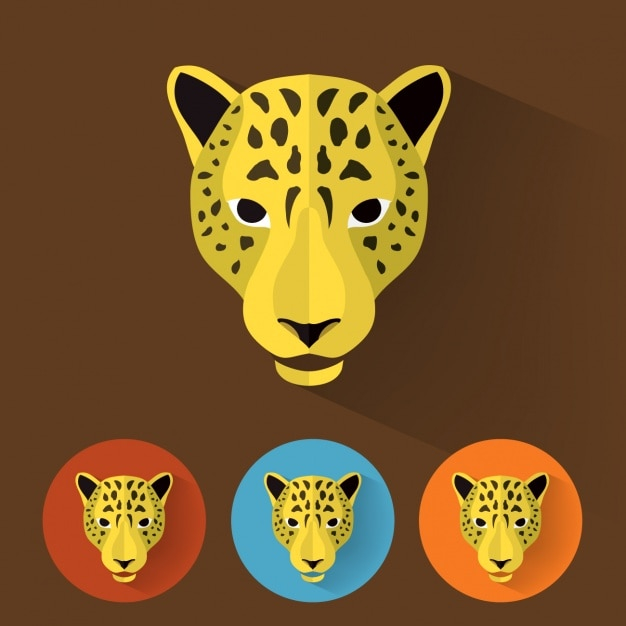design,animal,animals,flat,head,flat design,colour,designs,wild,collection,set,cheetah,wildlife,colored,heads,coloured