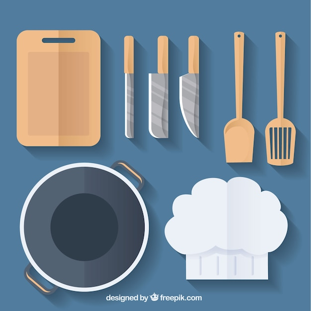 design,restaurant,kitchen,chef,flat,hat,flat design,knife,kitchen utensils,gourmet,cooker,profession,cuisine,gastronomy,utensils,culinary