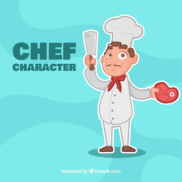design,restaurant,character,cartoon,kitchen,chef,smile,happy,cook,flat,drawing,smiley,flat design,cartoon character,knife,steak,style,gourmet,chef cook,cooker