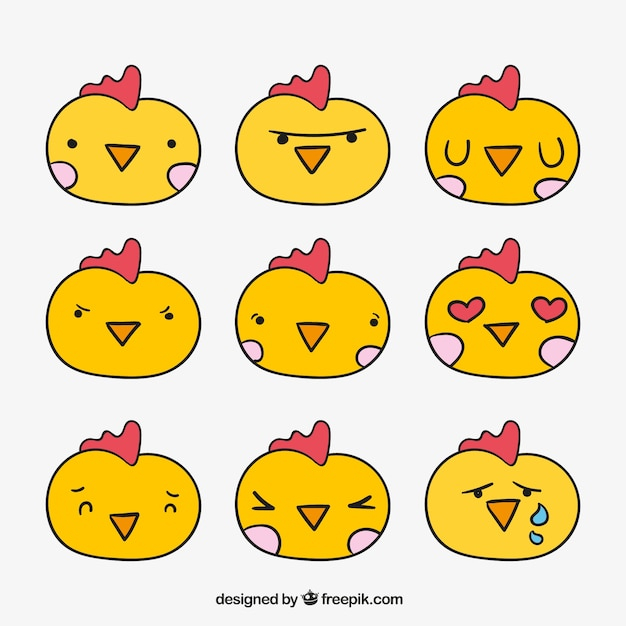 hand,animal,hand drawn,face,cute,smile,happy,emoticon,smiley,fun,funny,sad,emotion,cute animals,expression,drawn,pack,chick,happy face,laugh