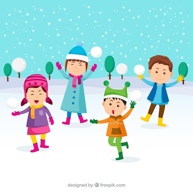 background,winter,snow,kids,design,children,fashion,cute,kid,child,clothes,human,backdrop,flat,winter background,clothing,flat design,fun,december,play