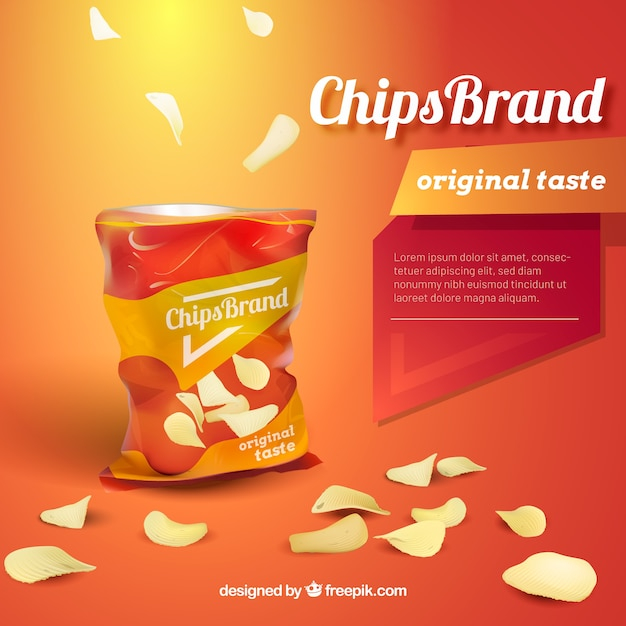  food, marketing, bag, package, ad, style, plastic, chips, plastic bag, realistic, commercial, taste, appetizer, flavour, advetisement