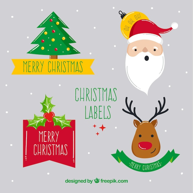 christmas tree,ribbon,christmas,christmas card,label,tree,merry christmas,santa claus,hand,santa,xmas,hand drawn,celebration,happy,holiday,colorful,labels,festival,reindeer,happy holidays