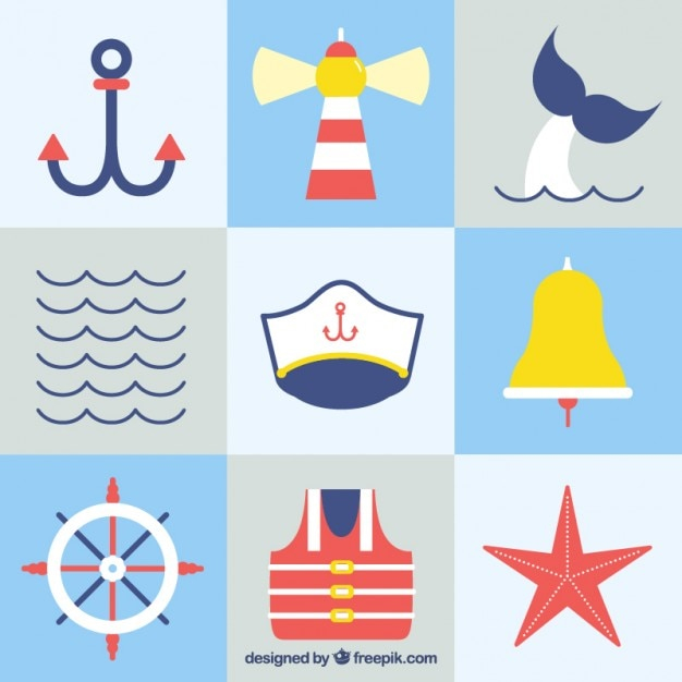 design,sea,waves,collage,flat,hat,rope,elements,ocean,anchor,flat design,nautical,life,design elements,bell,whale,marine,sailor,sail,navy