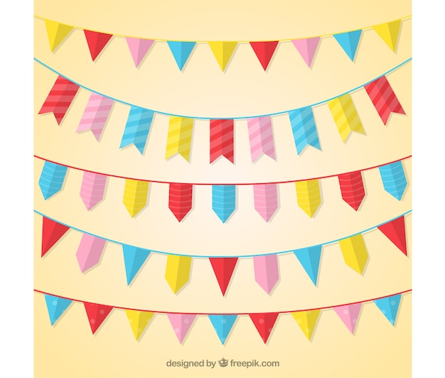 birthday,party,design,celebration,flat,decoration,flat design,decorative,ornamental,garland,bunting,birthday party,triangles,collection,colored