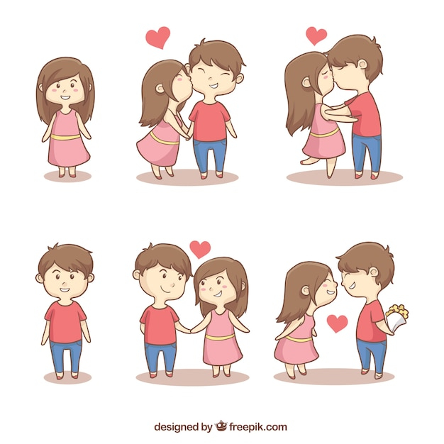 Free: Cute romantic vector illustration of a man proposing to woman down on  one knee 
