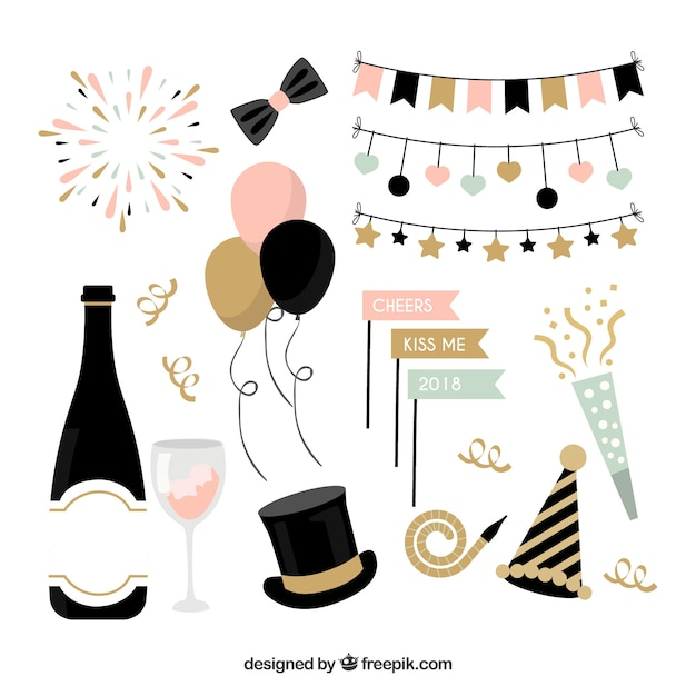 happy new year,new year,party,celebration,happy,bow,holiday,event,happy holidays,new,elements,december,garland,celebrate,element,year,festive,season,2018