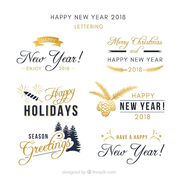 happy new year,new year,party,celebration,happy,holiday,event,golden,happy holidays,new,december,celebrate,lettering,year,festive,season,2018,new year eve,collection