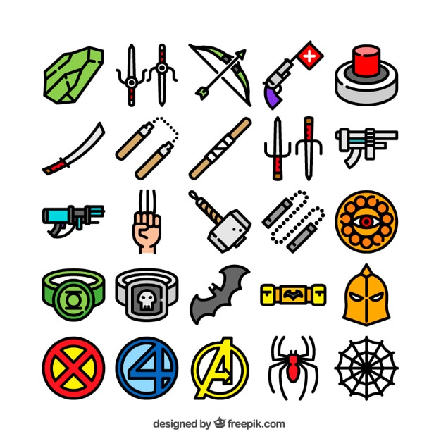 arrow,icon,green,cartoon,comic,icons,superhero,hero,hammer,batman,spiderman,arrow icon,collection,four,fantastic,thor,fantastic four