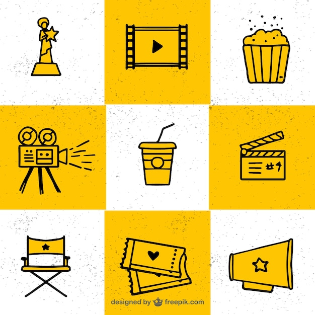 hand,camera,hand drawn,cinema,film,movie,drawing,trophy,elements,chair,media,popcorn,entertainment,production,drawn,multimedia,motion,sketches,collection,leisure