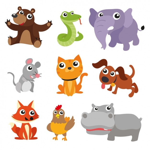 dog,animal,cat,color,animals,bear,elephant,fox,mouse,snake,colour,hen,collection,set,colored,hippopotamus,coloured